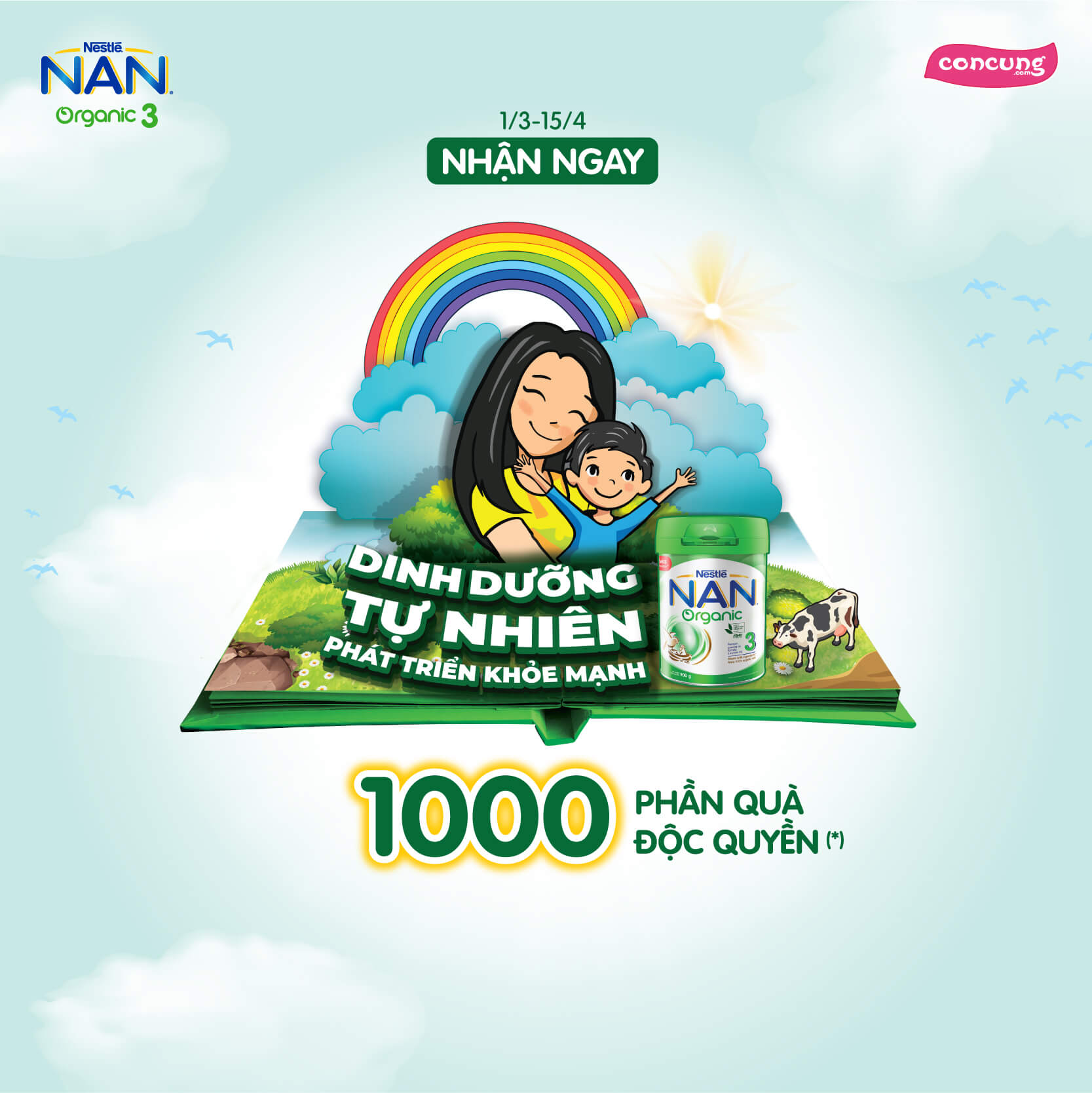 Nestles nan Organic 3 phân phối độc quyền tại Con cưng